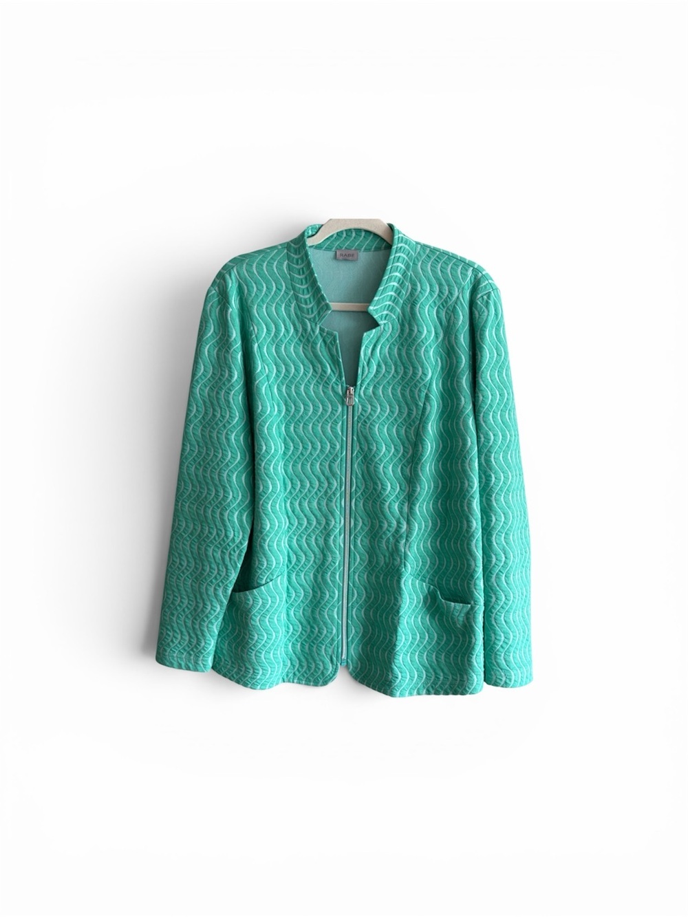 Rabe Wavy Print Zipped Jacket Torquoise